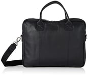 JACK & JONES Men's Jacstockholm Leather Briefcase Handbag, Black, One Size