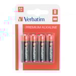 Batteri Verbatim AA alkaliskt, LR06, 4-pack