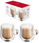Judge Set Of 2 Double Walled Insulated Hollow Wall Latte Coffee Glass Mug 275ml