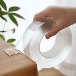 TREW 1M/3M/5M Nano Magic Tape Double Sided Tape Transparent Reusable Waterproof Adhesive Tape Cleanable Home (Length : 1M)