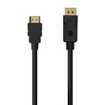 AISENS Câble convertisseur DisplayPort vers HDMI - DP/M-HDMI/M - 1,5 m - Noir