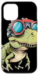 Coque pour iPhone 15 Costume de dinosaure amusant avec lunettes de plongée