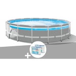 Kit piscine tubulaire Intex Prism Frame Clear Window ronde 4,88 x 1,22 m + 6 cartouches de filtration