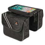WESTBIKING waterproof bicycle bag with touch screen view - Black