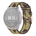 New Watch Straps 22mm Stripe Weave Nylon Wrist Strap Watch Band for Xiaomi Mi Watch Color, Garmin Vivoactive 4 (Grey) (Color : Yellow)