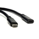 USB-C han-hun forlengerkabel, 3m, svart