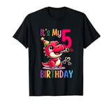 It's My 5th Birthday Happy 5 Year T-Rex Dino Boy Kids Party T-Shirt
