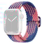 SKALO Flätat tygarmband Apple Watch Series 4-6 40mm - Rosa-Blå