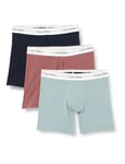 Calvin Klein Men's Boxer Briefs Stretch Cotton Pack of 3, Multicolor (Capri Rose Blue Shadow Arona), S