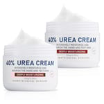 OUKEYA Crème d'Uree 40%, Crème Pieds Très Secs et Abîmés, Réparatrice Hydratante pour Crevasses Mains, Crème Gerçures Engelures, Soins Intenses Mains et Pieds, Nourrissante Crème Corps(150g(Lot de 2))