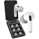 Foam Masters Memory Foam Ear Tips for AirPods Pro 1st & 2nd Gen | 3 Pairs | New Version 4.0 - Black Magic | Comfortable | Secure | Better Noise Cancellation | Replacement Buds (Assorted S/M/L, Gray)