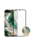 iDeal Printed Bundle Trio iPhone 8 Plus Golden Jade Marble