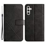 SKALO Samsung A34 5G Embossed Plånboksfodral i PU-Läder - Svart Svart