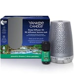 Yankee Candle Sleep Diffuser Starter Kit | Silver | Peaceful Dreams Electric Fragrance Diffuser Refill | Up to 30 Nights of Fragrance | UK Plug
