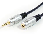 GOLD 5m 3.5mm Jack Plug to Female Stereo Cable Headphone Extension Audio Lead