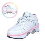 COOLBOY Roller Shoes Adulte Chaussure Roller Fille LED Patins A roulettes, 4 Roues Patins A roulettes Casual Sneakers, Déformation Chaussures Respirant Antidérapantes Unisex,EU 41