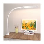 Lampe de bureau led avec pince - Tête flexible type col de cygne - 3 modes de couleur - Réglable par toucher - Pour bureau, lecture, travail - Groofoo