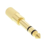 InLine 99305P Audio Adapter, 6.3 mm Jack Plug to 3.5 mm Jack Socket, Stereo, Gold