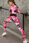 <![CDATA[Sporty Thin Camouflage Tights - Catchy Pink - L]]>