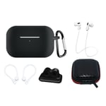 AirPods Pro 2 / AirPods Pro 1 Silikonfodral Set - Svart