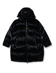 Tommy Hilfiger Women's Crv Metallic Down Puffer Coat Woven Coats, Black, 52