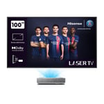 Pack Vidéoprojecteur Hisense Laser TV 100L5HD 4K UHD Gris + console ultra courte focale + écran ALR Fresnel 100’’