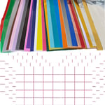 TSKDKIT 30 Pcs 12 x 12'' Self Adhesive Vinyl Sheets Papers with Transfer Tapes Sheets, Permanent Adhesive Vinyl Sheets for Cricut, Craft Vinyl Sheet Film for Glass, Plastic, Metal