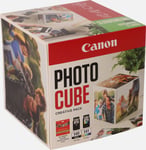 Coffret Canon Photo Cube avec cartouches d'encre PG-540 et CL-541 et papier photo glacé Extra II PP-201 13 × 13 cm (40 feuilles) - Pack créatif, vert