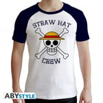One Piece Straw Hat Crew Logo T-Shirt Vit (Large)