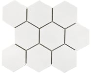 Mosaik keramik Hexagon HX100 vit blank 25,6x29,5 cm