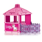 Dolu Unicorn City House with Fence – Pink Waterproof Playhouse for Ages 2-5