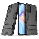 NOKOER Case Protector for OPPO Reno 4 Pro 5G, Hybrid Armor Cover, TPU + PC Dual Layer Phone Case [Shockproof] [Anti-Fingerprint] [Dust-Proof] Ultra-Thin - Black