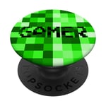 PopSockets Pixelated Pixel Green Gamer Video Game Gaming PopSockets PopGrip: Swappable Grip for Phones & Tablets