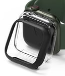 Ringke [Slim] Coque Compatible avec Apple Watch 41mm Series 9/8 / 7 [2 Pack] Transparente Solide Rigide Bumper - Clear & Matte Black