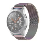 Beilaishi For Honor Magic Watch 2 / Galaxy Active2 Milan Stainless Steel Mesh Strap 22MM(Black) replacement watchbands (Color : Colorful)