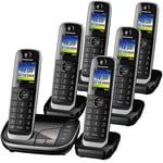 Panasonic KX-TGJ326EB Cordless Phone Answer Machine 6 Handsets Call Blocker Blac