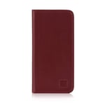 32nd Classic Series - Real Leather Book Wallet Flip Case Cover For Apple iPhone 5, 5S & SE (2016), Real Leather Design With Card Slot, Magnetic Closure and Built In Stand - Burgundy