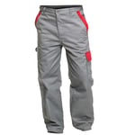 'Charlie Barato H13705 Work Trousers Sweat Life Dungarees for Professional/54 Grey/Red, 54 cm