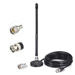 Bingfu CB Aerial Antenna 27MHz Soft Whip Magnetic Base BNC PL259 Connector CB Aerial Antenna Compatible with Cobra Midland Uniden Maxon President Portable Handheld CB Radio Car Mobile Radio Scanner