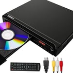 DVD Player for TV, DVD CD Player with HD 1080p Upscaling, HDMI & AV Output (HDMI & AV Cable Included), All-Region Free,USB Input, Remote Control Included