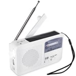 Radio portable d'urgence solaire Dynamo Power Manivelle rechargeable Radio FM - AM Lecteur MP3 sans fil Lampe de poche LED Siren