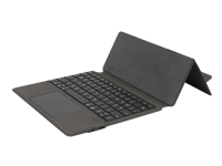4smarts Solid Pro - Tastatur og folioveske (tastaturetui) - med styrepute - bakgrunnsbelyst - trådløs - Bluetooth 5.1 LE - QWERTZ - Tysk - svart tastatur, svart boks - løsvekt - plastfri emballasje - for Apple 10.9-inch iPad (10. generasjon)