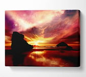 Pink Sky Explosion Canvas Print Wall Art - Large 26 x 40 Inches