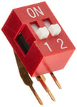 DeLOCK DIP Slide Switch 2-Digit 2.54 mm Grid Mass THT Angled Red Pack of 10