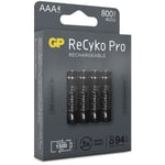 GP Recyko Pro Aaa-batterier 800mah 4-pack Black