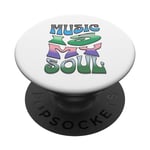 Groovy Retro Music Is My Soul Musicien amateur de musique PopSockets PopGrip Interchangeable