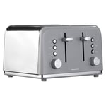 Daewoo Kensington Toaster 4 Slice Defrost Reheat SS/Steel GREY 1750W-SDA2596