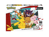 Nathan - Puzzle Enfant - 100 pièces - Pikachu et les Pokémon - Fille ou garçon dès 6 ans - Puzzle de qualité supérieure - Carton épais et résistant - Animés - 86774