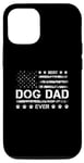 Coque pour iPhone 12/12 Pro Best Dog Dad Ever USA Drapeau américain Fête des pères 4 juillet
