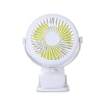 1600mah Portable USB Cooling Fan Mini Clip Fan 360º Rotating USB Rechargeable Fan Home Desktop Air Cooler Conditioner Fan Outdoor 90×150×42mm-White